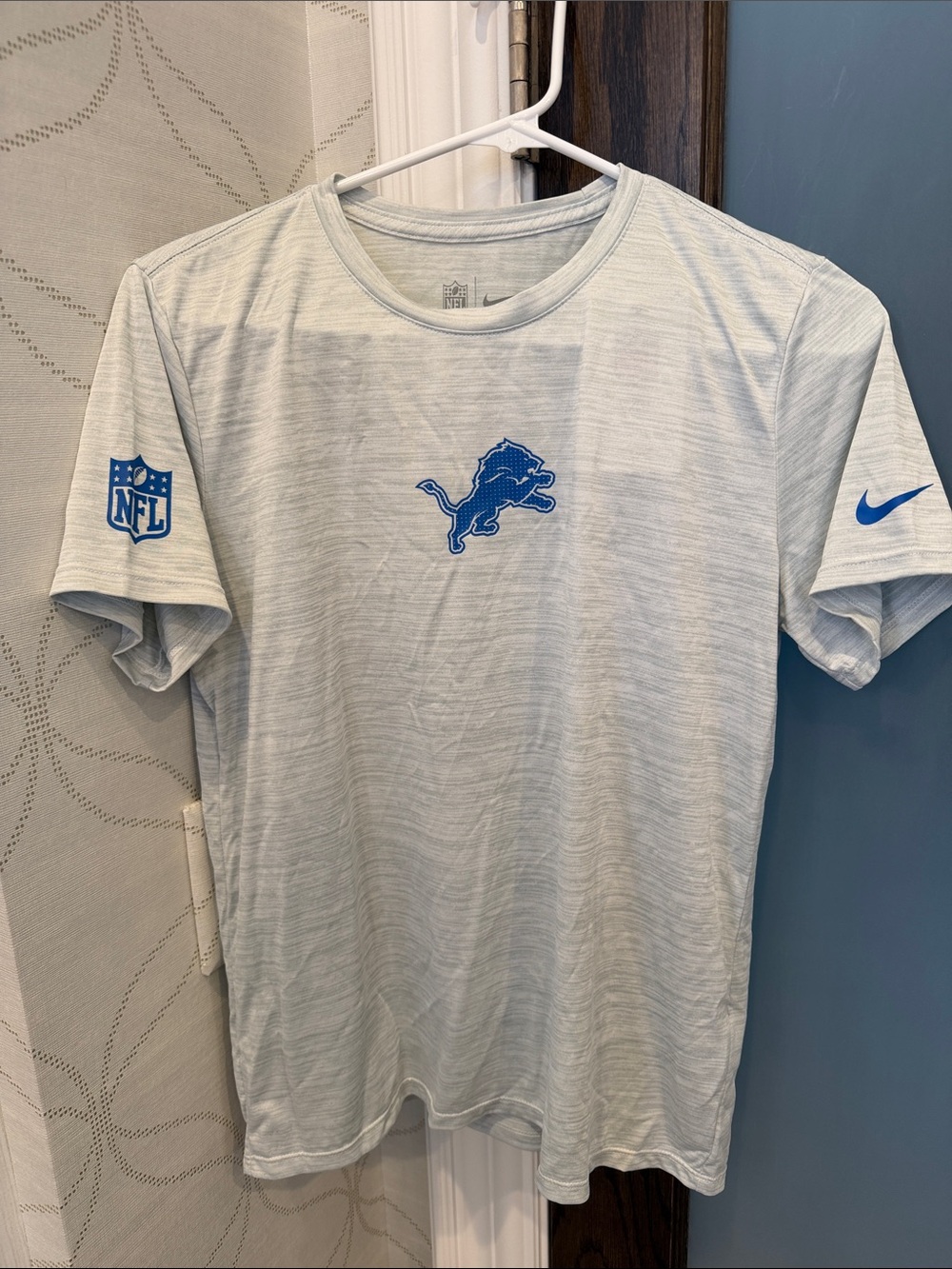 Nike Detroit Lions Short Sleeve Tee with Blue Logos